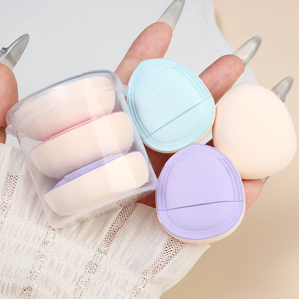 Miękka gąbka Finger Powder Puff Air Cushion Cotton Candy Thick Cosmetic Puffs Foundation Concealer Blush Wet Dry Use Face Makeup