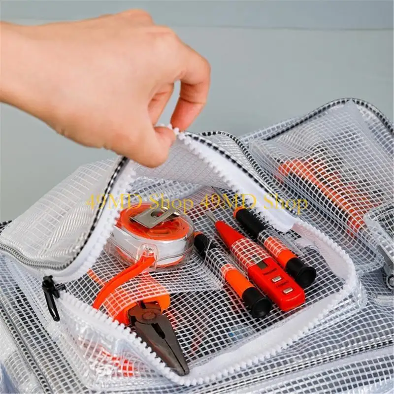 49MD حقيبة Clear Crossbody Clear للمهندسين بتخزين وحمل معدات الكمبيوتر بكفاءة