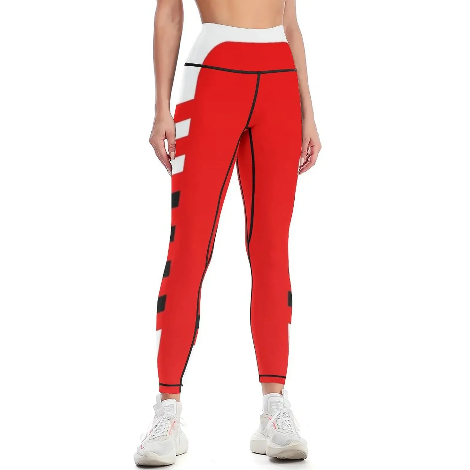 

4:2 White/Black On Scarlet Side Stripe Leggings Female legging pants Fitness woman Women's tights Womens Leggings