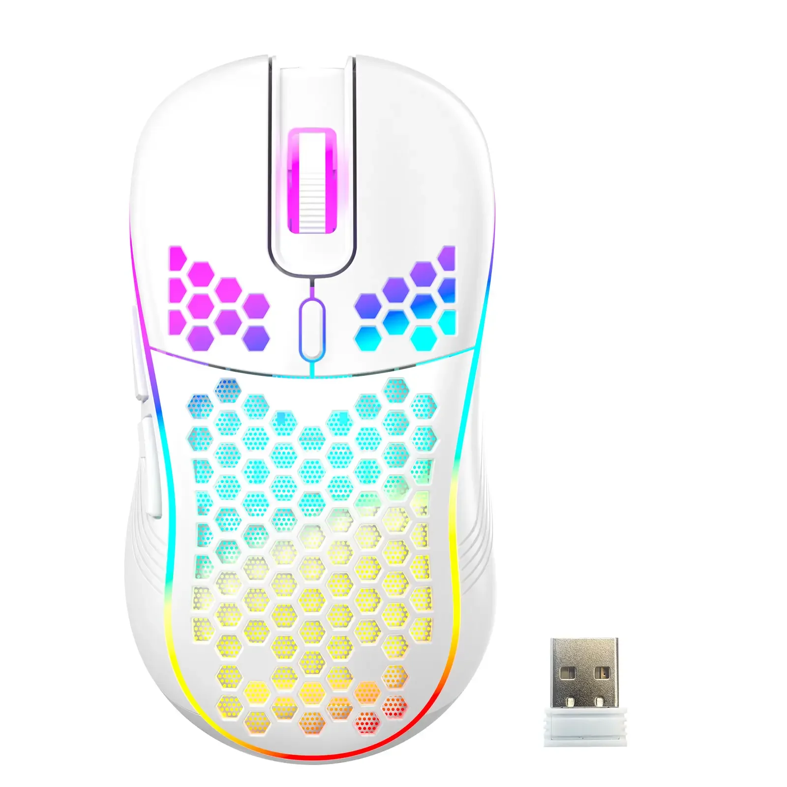 Honeycomb bedrade gamingmuis RGB-achtergrondverlichting 7200 verstelbare DPI Ergonomische USB-computermuizen voor Windows PC- en laptopgamers