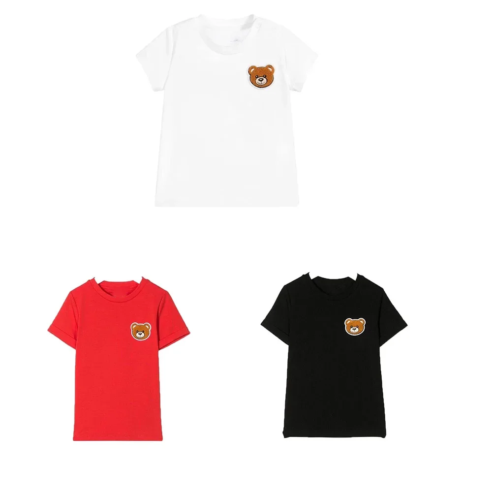 

Children's T-Shirt Children for Boys Girls Kids Child Baby 100% Cotton Cartoon Brand Embroidery Bear Letter Tee Tops Clothing