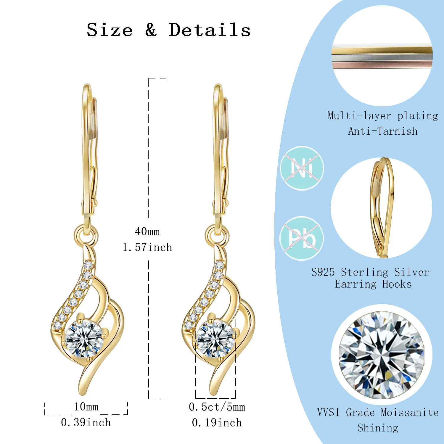 

Серьги LAMVOICE с муассанитом 1 карат, дизайнерский предмет, высокое качество, ко Дню святого Валентина, подарок для дочери, серебро 925 пробы