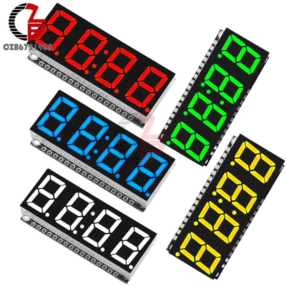 4 Bits Digital LED Display Module DIY Clock Electronic Kits 7 Segment 0.56 inch Time Clock Indicator with HT16K33 Driver Board