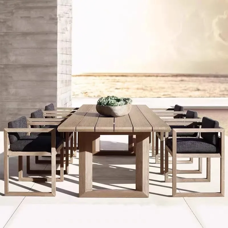 

Customizable outdoor table and chairs teak villa leisure combination