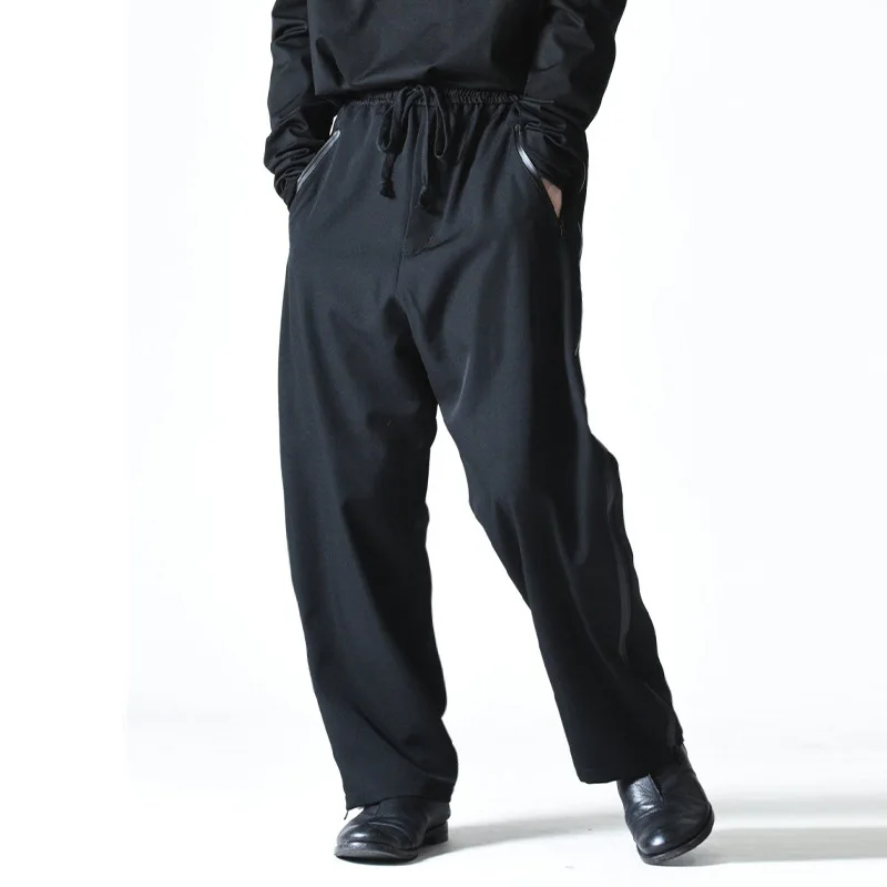 

Men's Straight Leg Pants Spring And Autumn New Side Seam Zipper Decoration Bump Color Straight Leg Pants