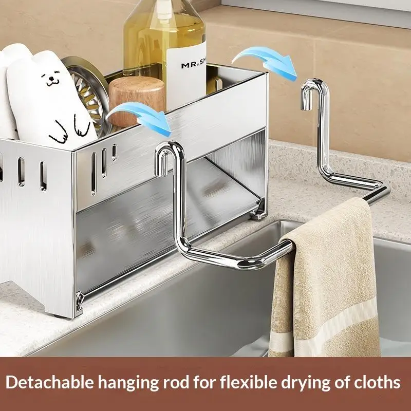 Kitchen Rack Multi-purpose Storage Rack Rag Drain Rack Household Multi-functional Scouring Cloth Steel Wire Ball Sponge Storage