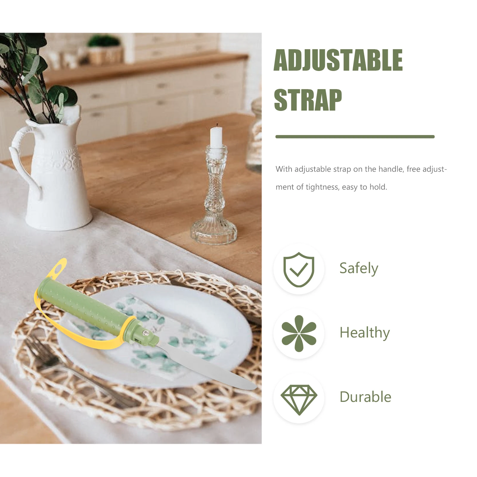 

Eating Utensils for Disabled People Adaptive Food Knife Portable Rocker Cutter for Elderly Arthritis Patients Non-