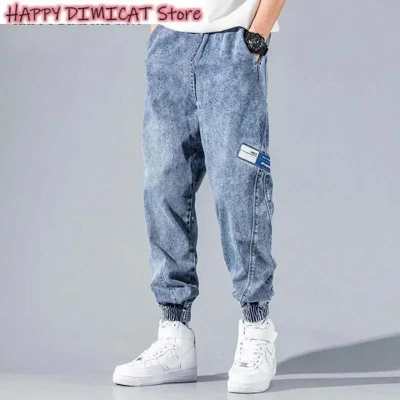 Men's Loose Denim Jeans, Cargo Pants, Joggers, Streetwear, Hip Hop, Harem Jeans, Casual Sweatpants, Korean Style