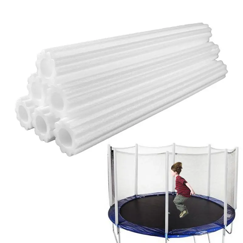 6/12 Pcs White Foam Padding Trampoline Pole Foam Sleeves, Trampoline Poles Cover Padding 40cm Foam Tubing Protective