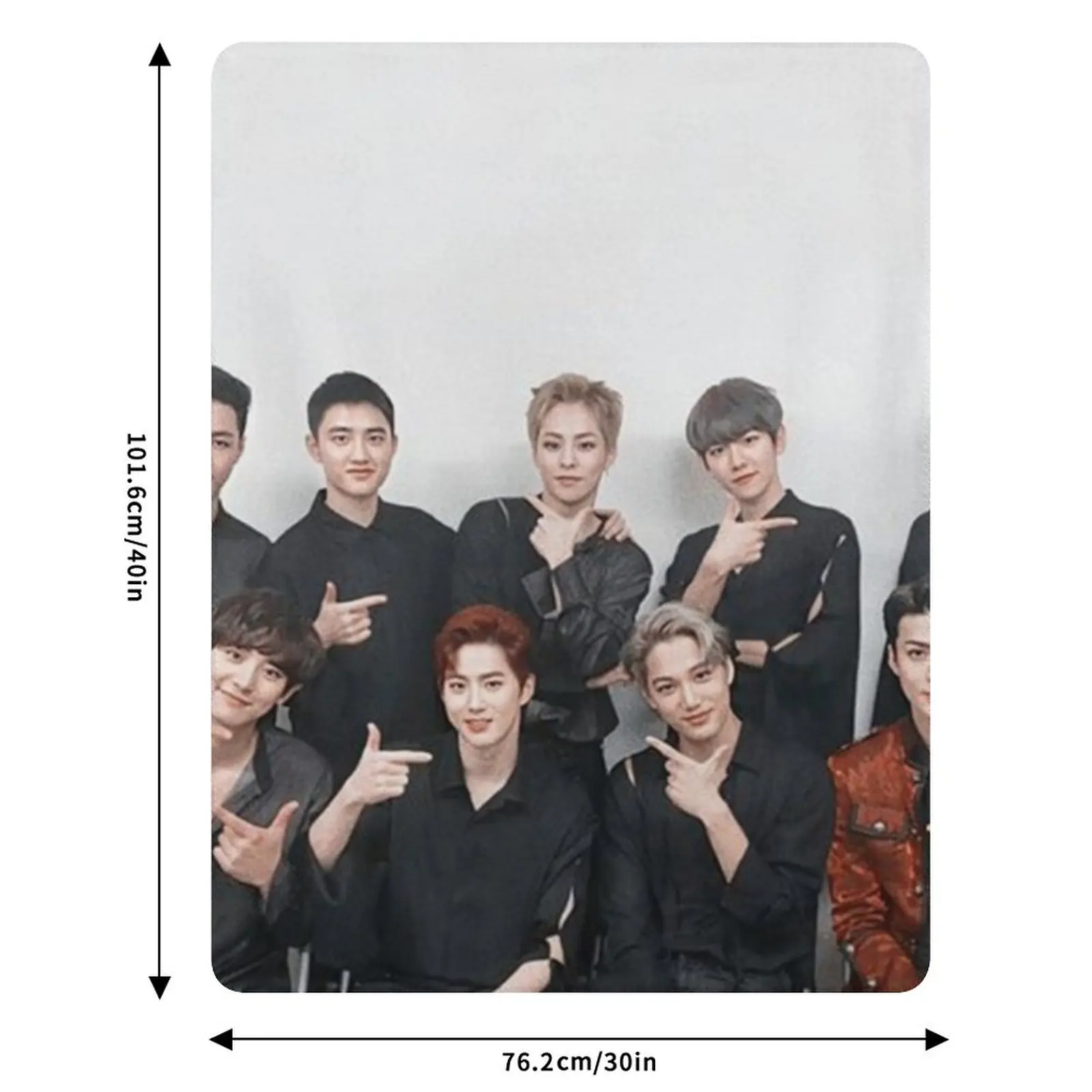 OT9.EXO.BOYZ رمي بطانية للأريكة الزخرفية الفاخرة العلامة التجارية لطيف منقوشة لبطانيات الشتاء