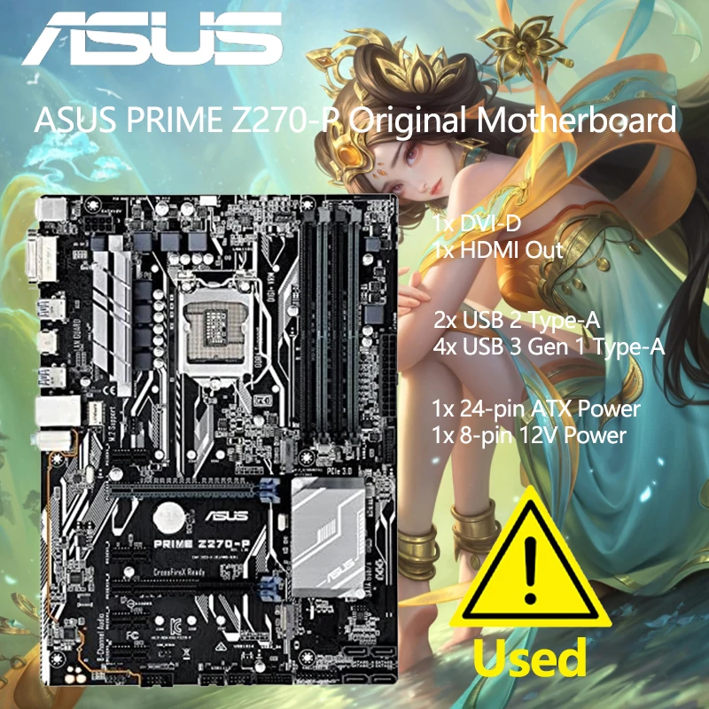 

ASUS PRIME Z270-P Original Motherboard LGA 1151 DDR4 i7/i5/i3 USB3.0 64GB VGA HDMI