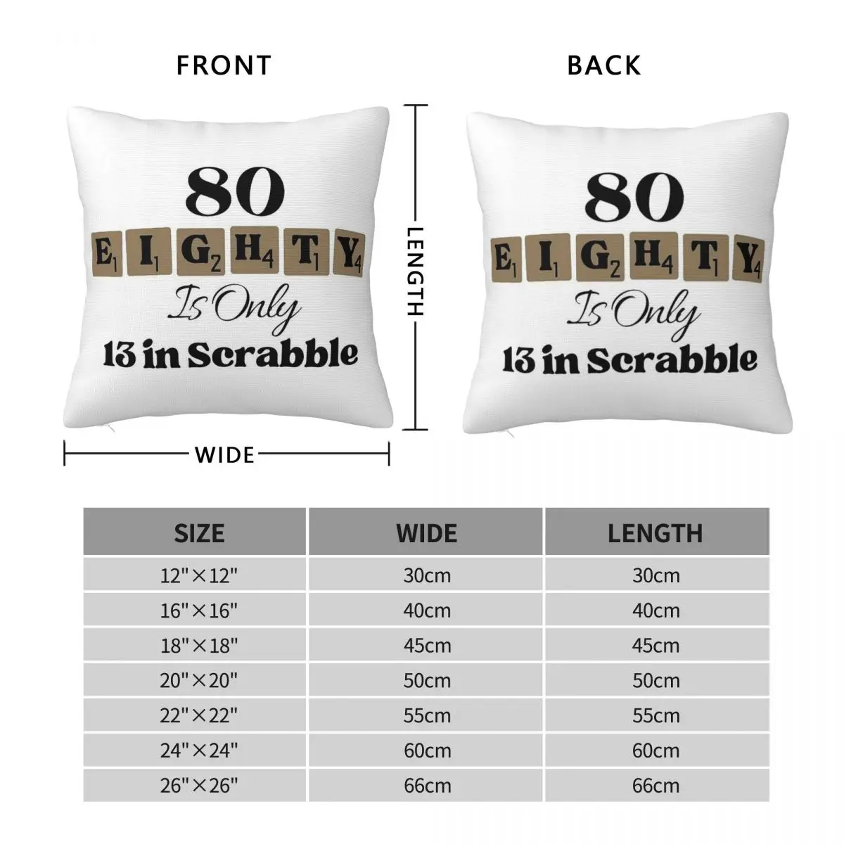 80 Eighty Is Only 13 In Scrabble Square Pillowcase Polyester Linen Velvet Creative Decorative Throw Pillow Case Car Cushion Case