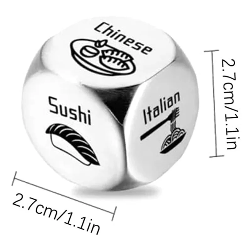 BAAD Food Decision Dice Уникальные гравированные на заказ с суши-барбекю Бургеры Предсказательный раствор Подарок на День святого Валентина 1, высокое качество