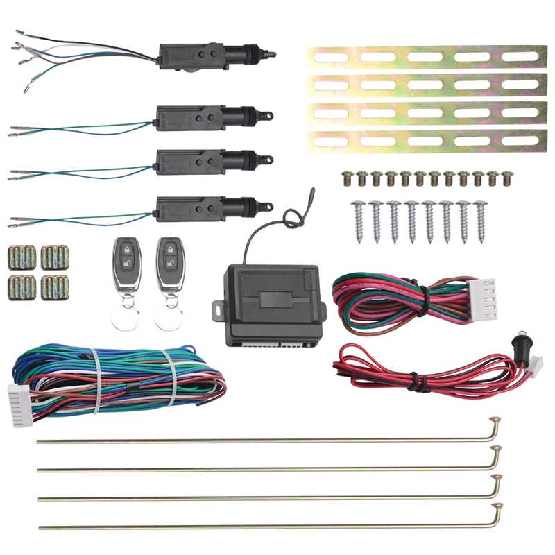 

Power Central Lock System Kit Car Keyless Entry Kit With Actuator - Universal Fits For 2,3,4 Doors Vehicles