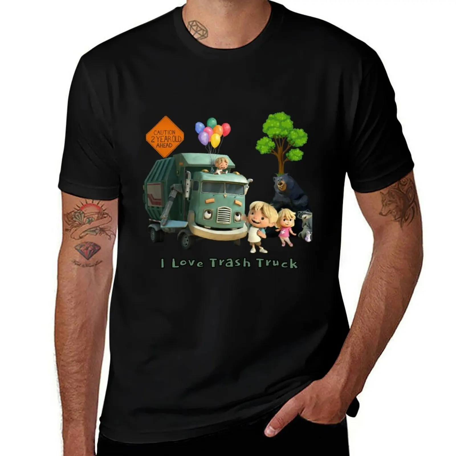 Picture collage of the coolest truck in town T-Shirt Anti-Fade Casual Tee Shirt T-Shirt