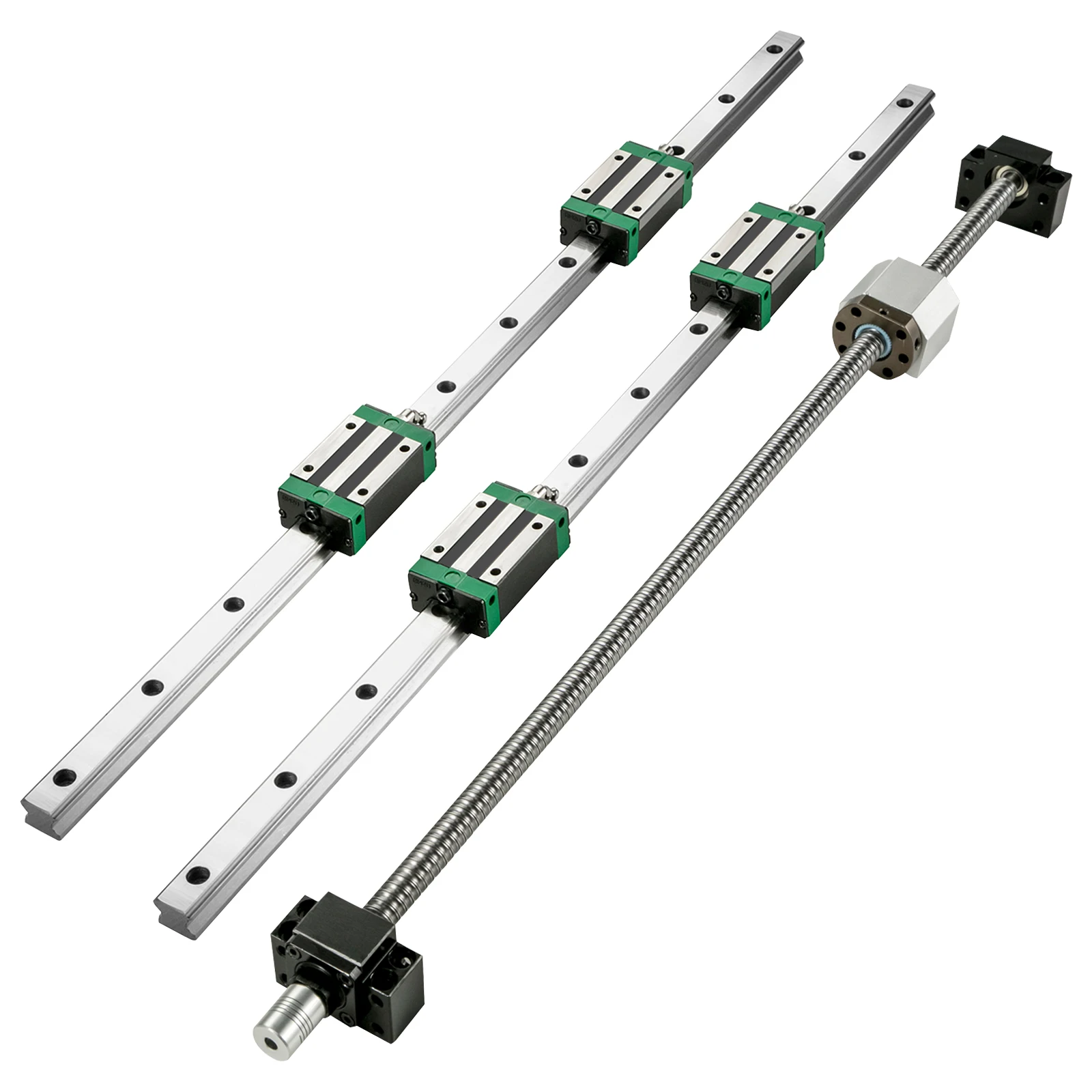 SucceBuy Linear Guide Rail 2PCS Linear Rail+1Pcs RM1605-1000mm/1500mm Ballscrew BF12/BK12 Kit for DIY CNC Routers Lathes Mills