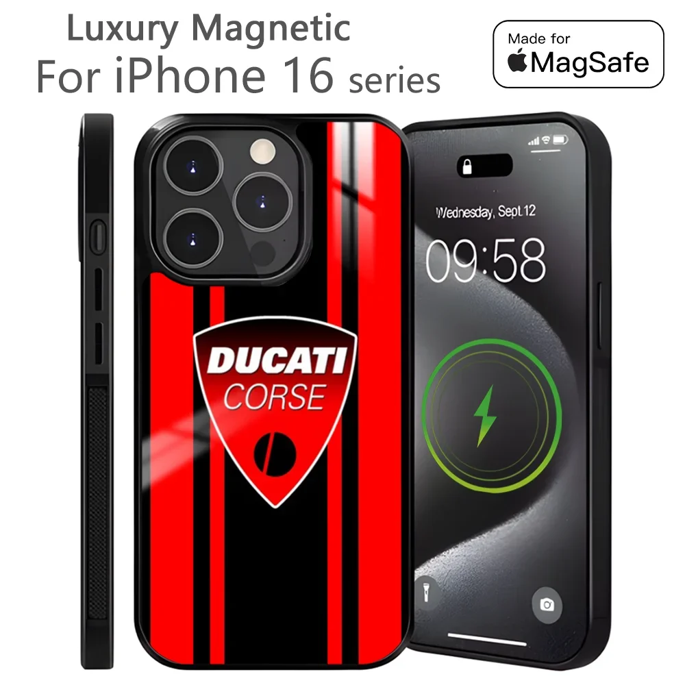 D-D-ducAtiS Cool-Logo Phone Case For iPhone 16 15 14 13 12 11 Pro Max Plus Mini Magnetic Magsafe Wireless Charging Cover