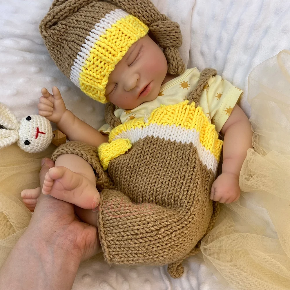 50cm Realistic Pure Silicone Reborn Girl Handmade Visible Veins Realistic Skin Soft Newborn Doll for Birthday Gift