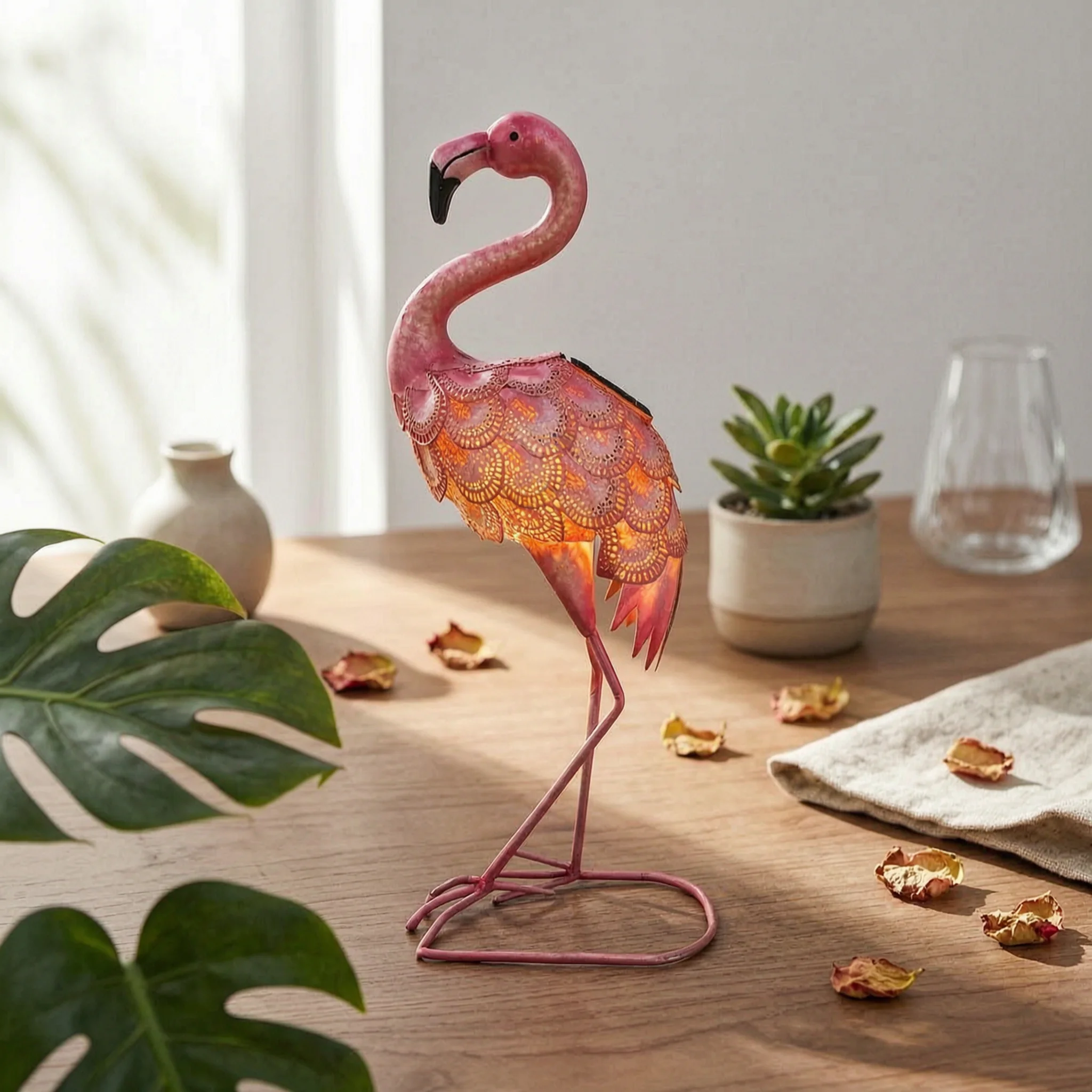 Solar Peacock Statue LED Lights Peacock Garden Light Yard Art Easy to Install Rust-Resistant for Patio, Pathway
