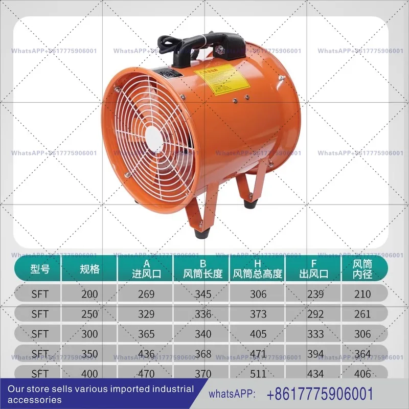 Portable Axial Fan Portable Industrial Exhaust Fan Blower 220V Painting Ventilation Equipment Tunnel Exhaust Fan view 3