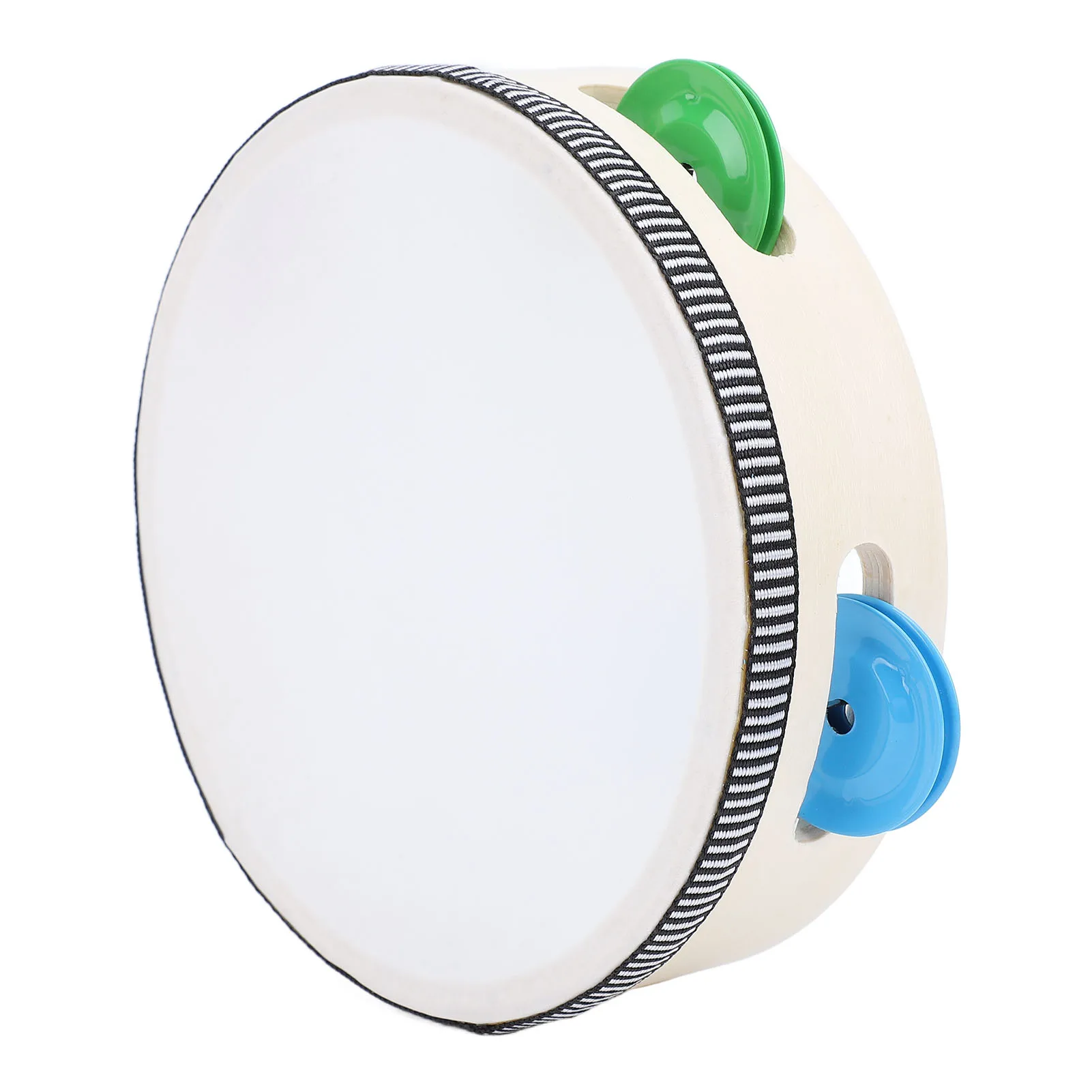 

Tambourine Drum 6in Hand Held Musical Educational Percussion Instrument for Kids Adults Beech Wood PU Leather 1 Piece