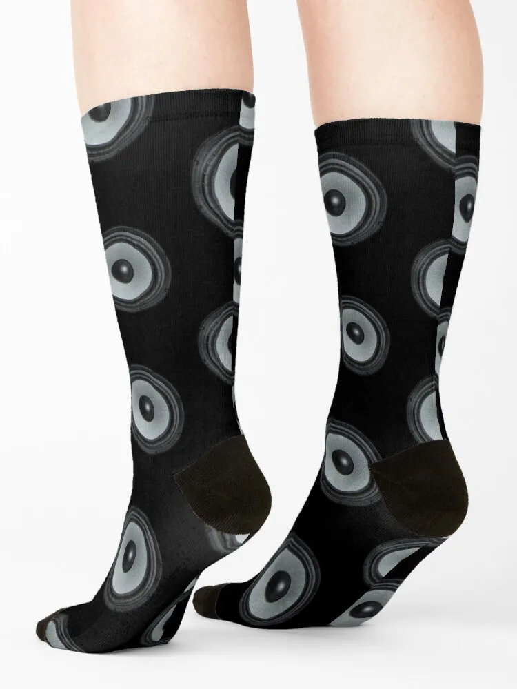 Black Speaker Socks warm winter christmas gifts loose with print Socks Women Men's