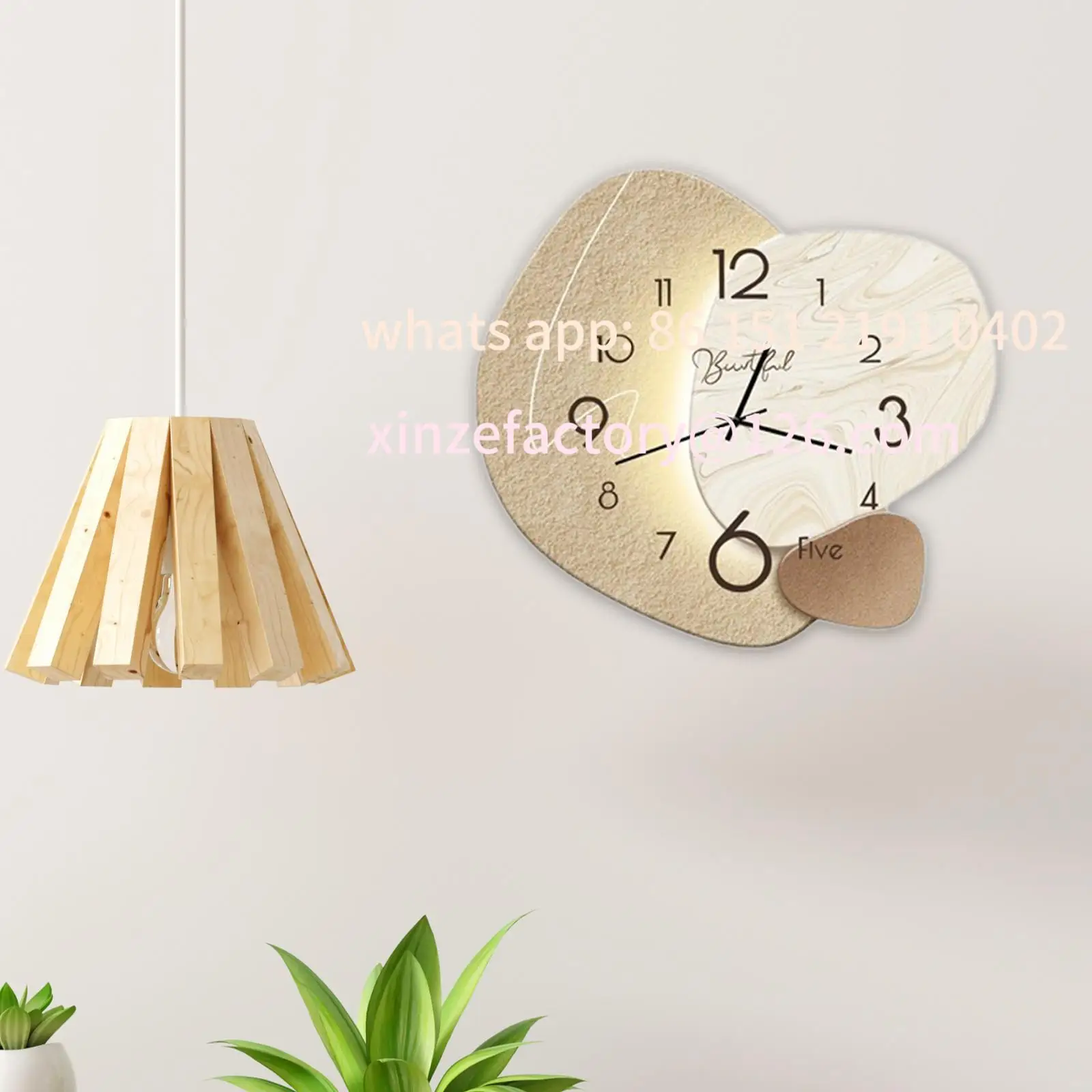 

Customizable Home Living Room Decoration Nordic Style Wall Mounted Wall Clock Silent Decorative Clock Mute Hanging Ornament