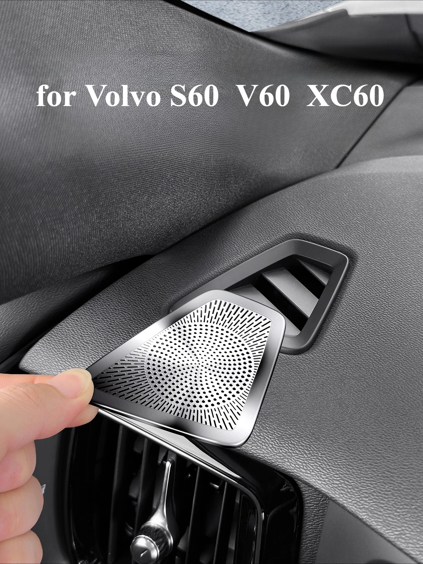 LHD, for Volvo S60, V60, XC60， instrument panel air outlet mask stainless steel protective cover dust cover automotive supplies
