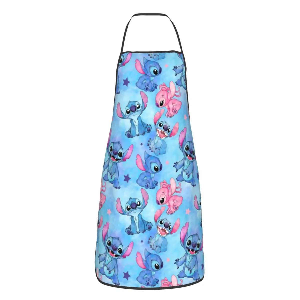 Custom Little Monster Stitch Angel Apron for Women Men Unisex Bib Cartoon Cooking Kitchen Tablier Cuisine Chef Baking