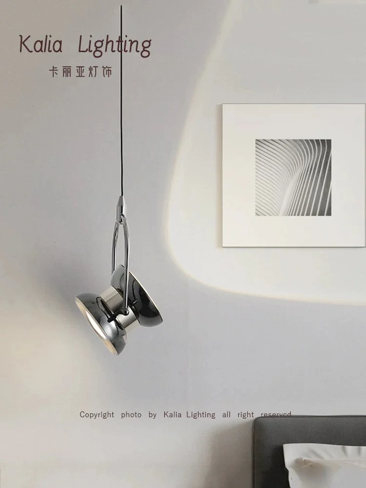 Minimalist bedroom bedside pendant light, modern and luxurious, new Italian style master bedroom hanging line light