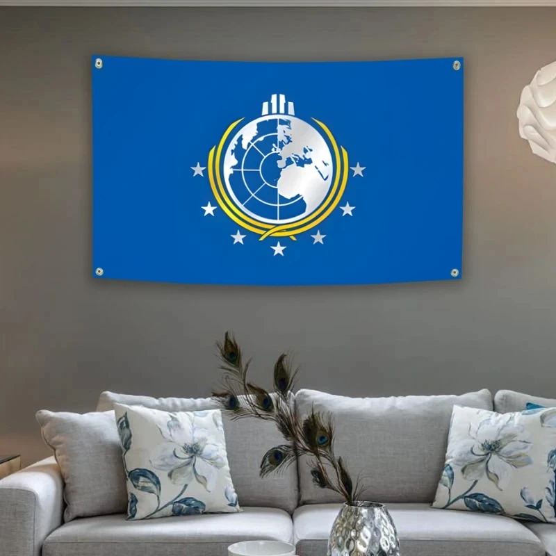 Super Earth Flag Helldivers 3x5FT 2x3FT, Durable Polyester Outdoor Banner for Garden Wall, Man Cave Decor