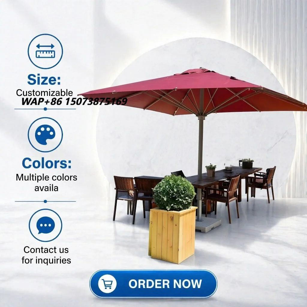 Durable Base Custom Parasol Custom Size for Gym Villa Resort Outdoor Engineering Fixed Sun Shade Supply