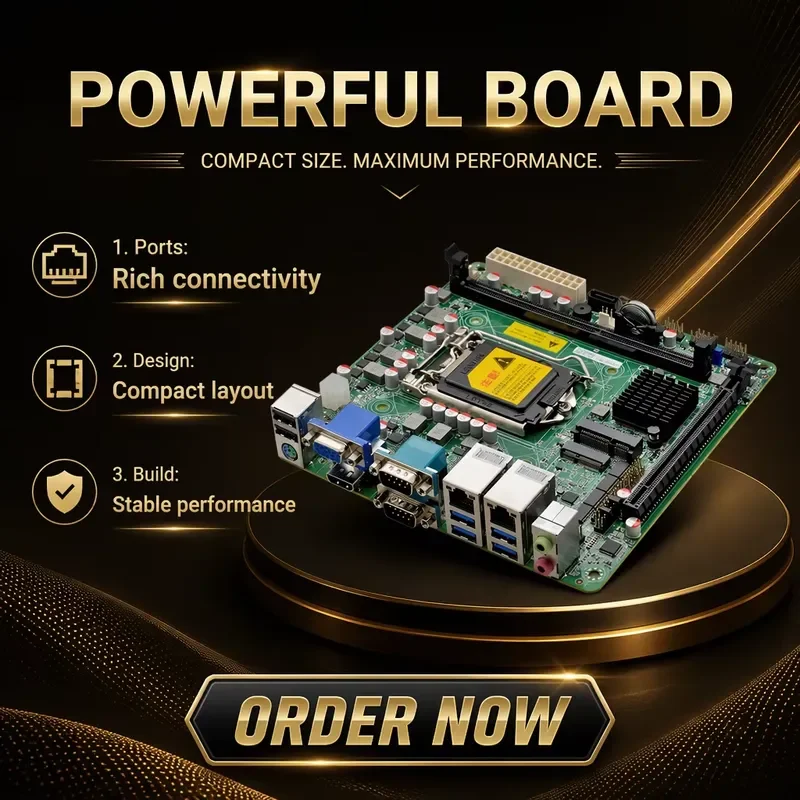 BOLRZO 6 RS232 COM 2 LAN I3 I5 I7 LGA1155 B75 DDR3 VGA high definition 4k display PCIe X16 Win7 Linux Industry X86 Mini