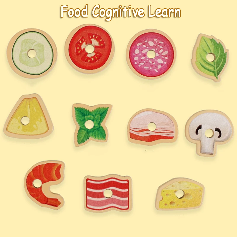 لعبة مطبخ خشبية للأطفال يمكنك صنعها بنفسك محاكاة متعددة الطبقات بيتزا صنع ألعاب مونتيسوري المهارات الحركية الدقيقة لعبة تعليمية إبداعية هدية