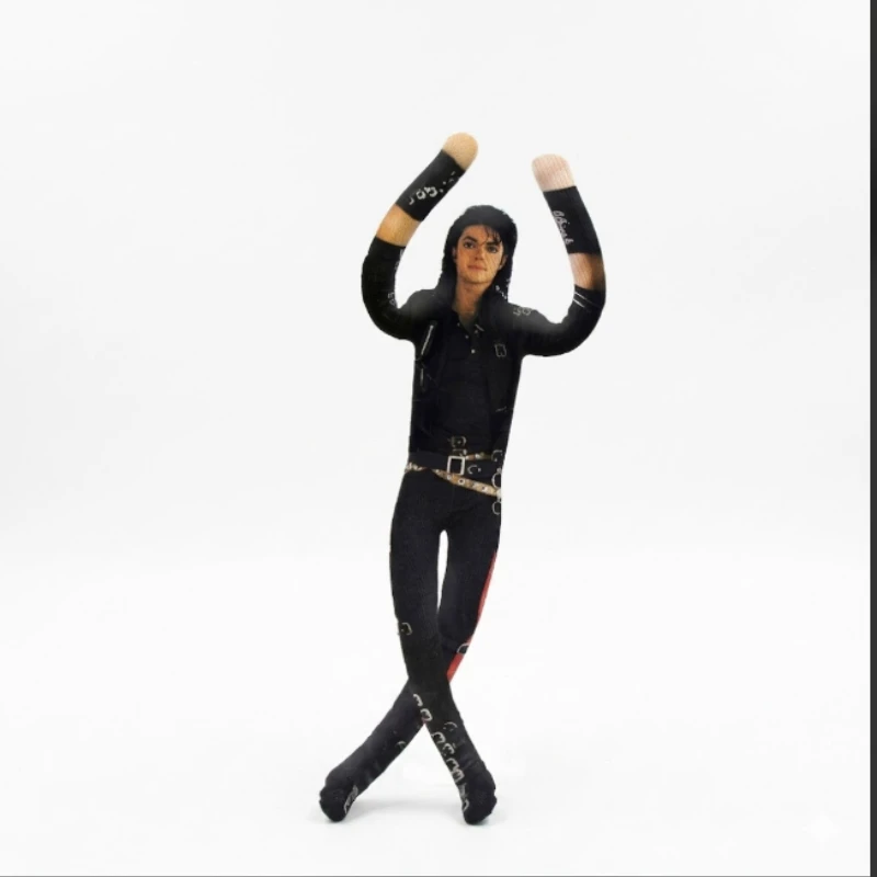 Muñeco de Peluche Suave de Michael Jackson, Figura de Peluche con Articulaciones Flexibles, Juguete Hecho a Mano, Decoración para Habitación, Regalo para Fans del Rey del Pop