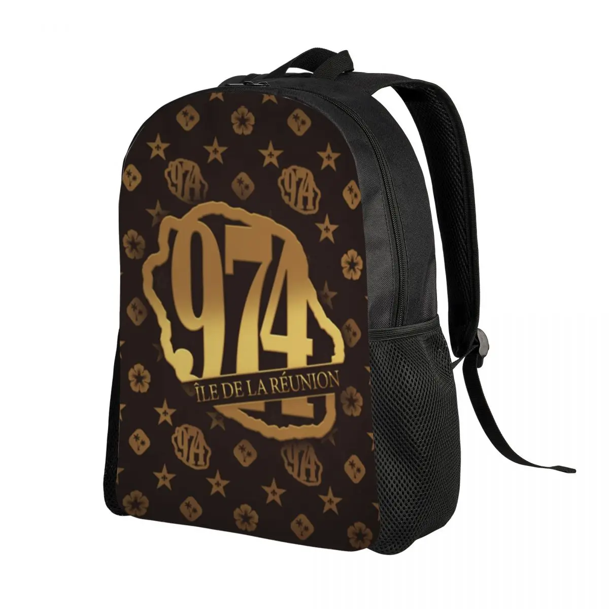 Custom Luxury 974 Reunion Island Travel Backpack Men Women School Computer Bookbag College Student Daypack Bags