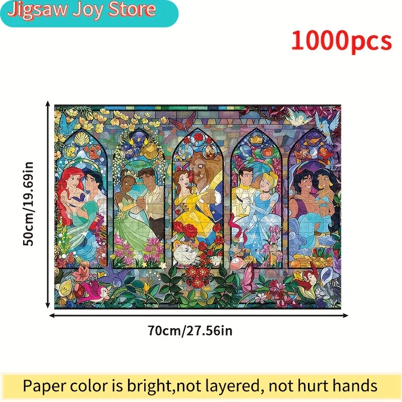 1000pcs Cartoon Characters Princess and Prince Puzzle | Wall-Hanging, Adult Game Gift, Family Interactive, Halloween and Thank