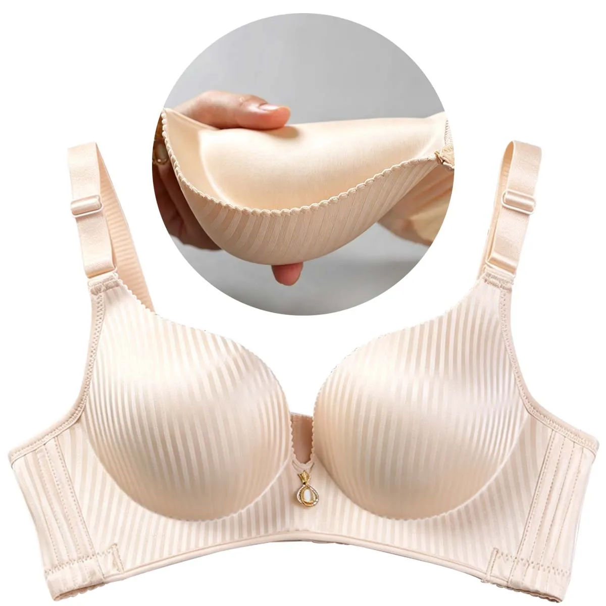 Sexy Wireless Push Up Bra No Steel Ring Seamless 8cm Thick Padded Lingerie for Women Comfort Adjustable Straps