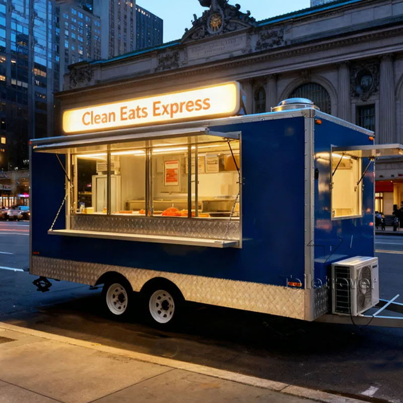 

Cute Trend Light Overseas Ice Cream Tacos Waffle Crepe Dessert Pancake Donut Fast Food Truck Trailer French Standards