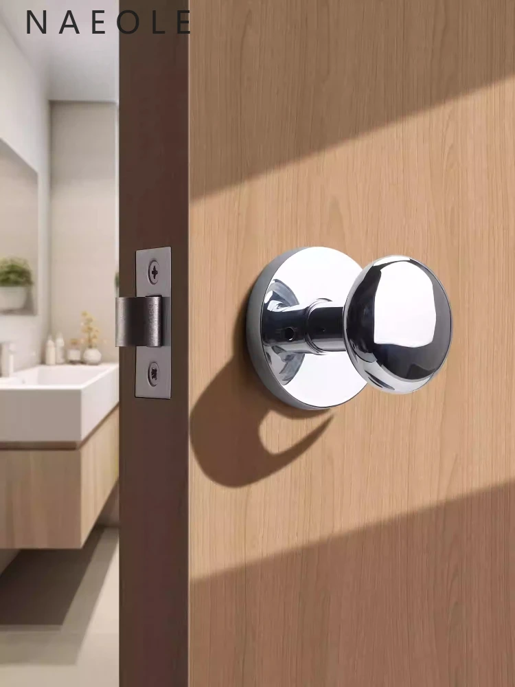 

American Style Door Lock Antique Brass Bathroom Simple European Style Spherical Lock Brushed Bathroom Can Be Locked Door Handle
