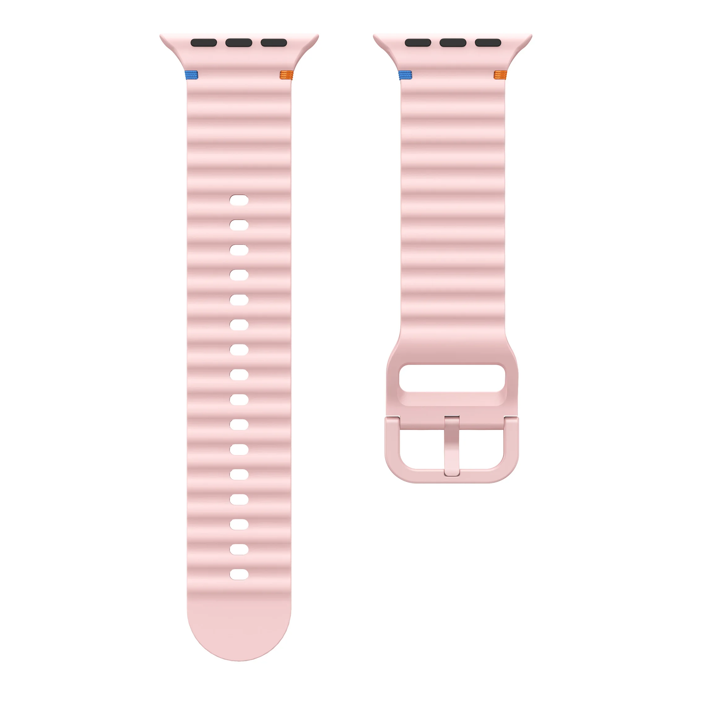 Wellenförmig genähtes Silikonarmband für Apple Watch 12 11 10 46mm 42mm Ultra 4/3/2 49mm Armband iWatch 9 8 SE 45mm 41mm 44mm Band – Detail 12