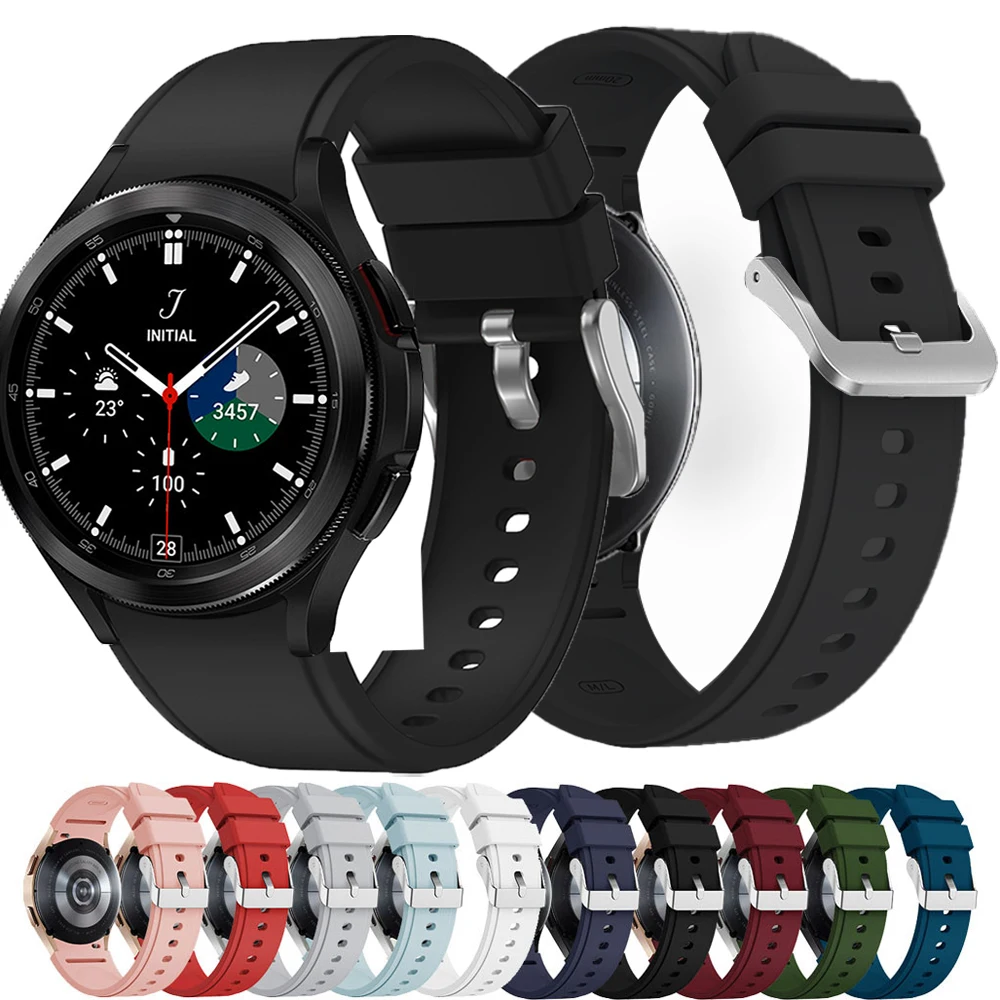 Silicone Strap For Samsung Galaxy Watch 6 classic 47mm/43/5 pro 45mm Smart Sport Wristband 20mm Bracelet Galaxy 4 5 6 40mm 45mm