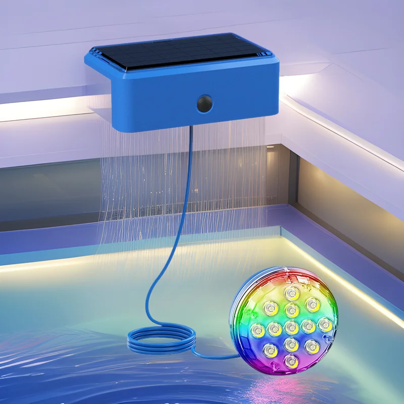 

New Underwater Light Solar Garden IP68 Swimming Pool Pond Light LED Underwater Round Colorful Waterproof with Remote Control
