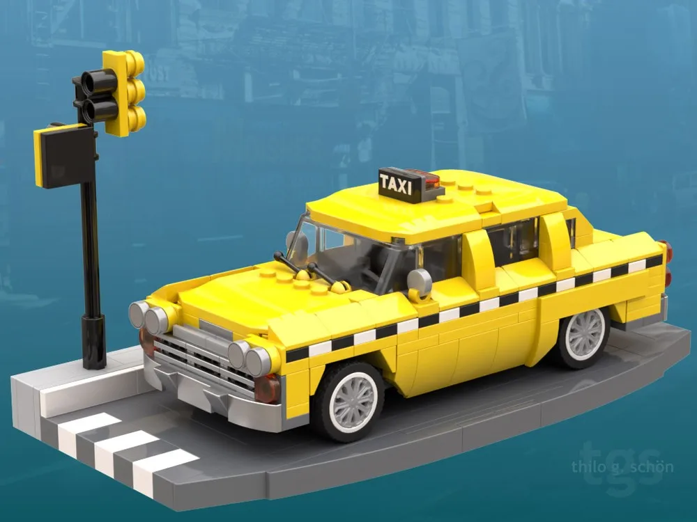 

Building block car model 404 parts City Speed champion New York taxi 8 stud wide boy adult toy Christmas gift for kids