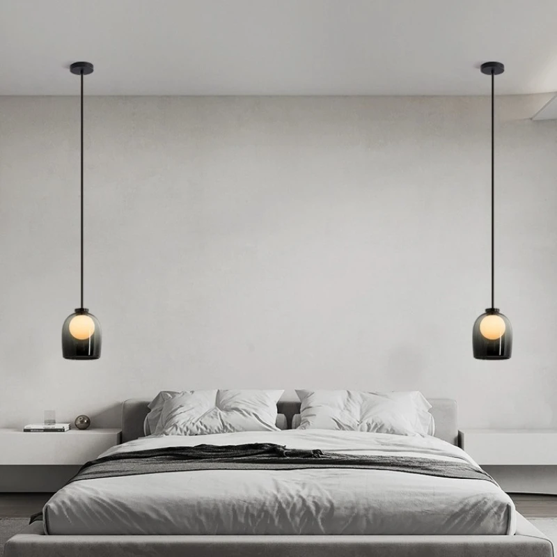 Nordic Restaurant Glass Pendant Light Modern Minimalist Bedside Bedroom Bar Hanging Line Minimalist Designer Creative Counter