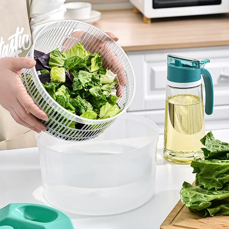 Vegetables Salad Spinner Lettuce Leaf Vegetable Dehydrator Greens Washer Dryer Drainer Crisper Strainer For Washing Drying Leafy