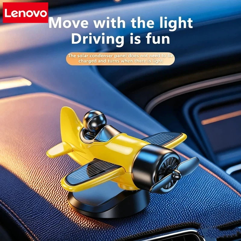 Lenovo Solar Powered Rotating Airplane Car Dashboard Ornament 360° Auto Spin Decor Airplane Ornaments Car Interior Decoration