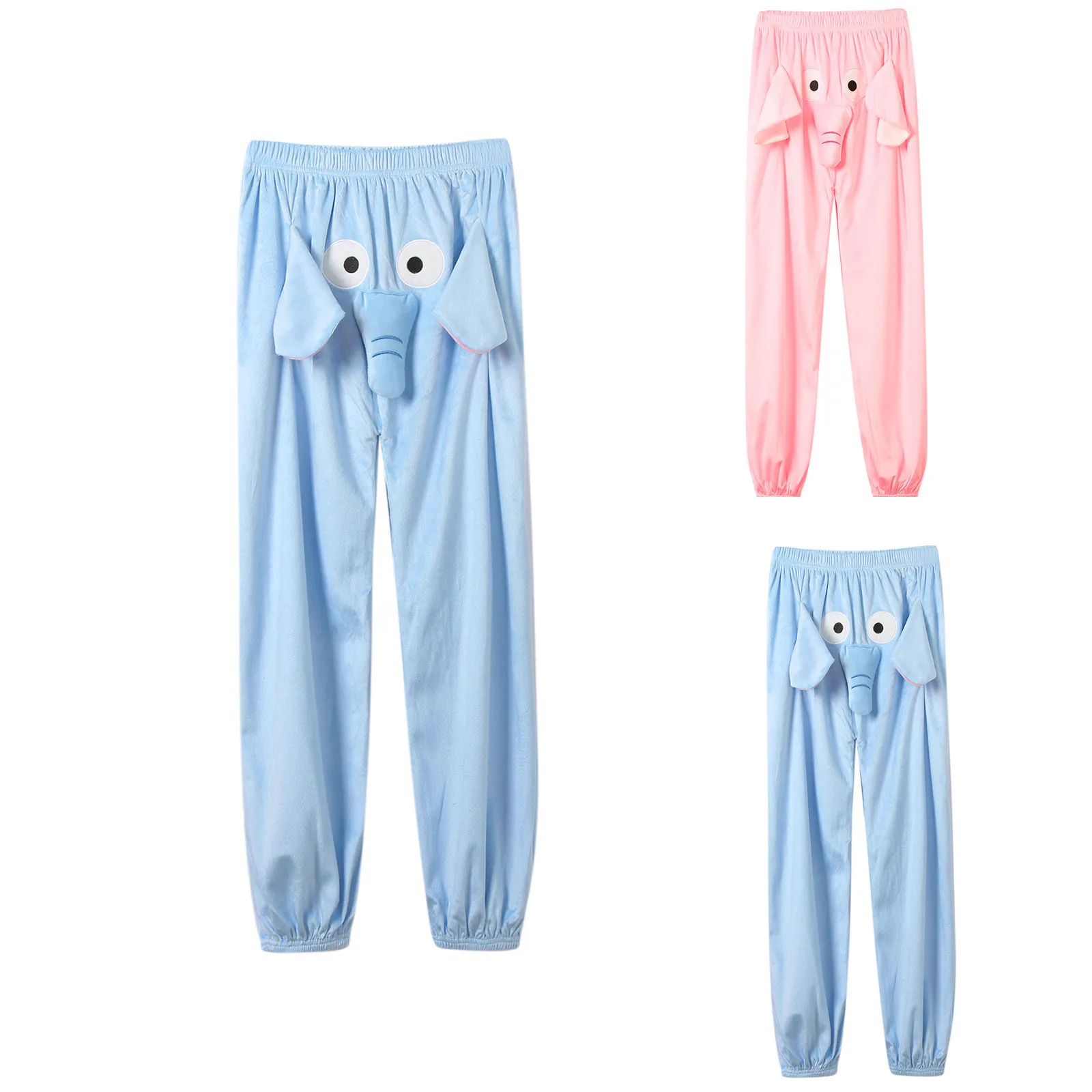 

Elephant Trunk Sleep Trouser Funny Novelty Humorous Prank Gift Pajamas Long Pant Women's Soft Flannel Homewear Cartoon Pantalons