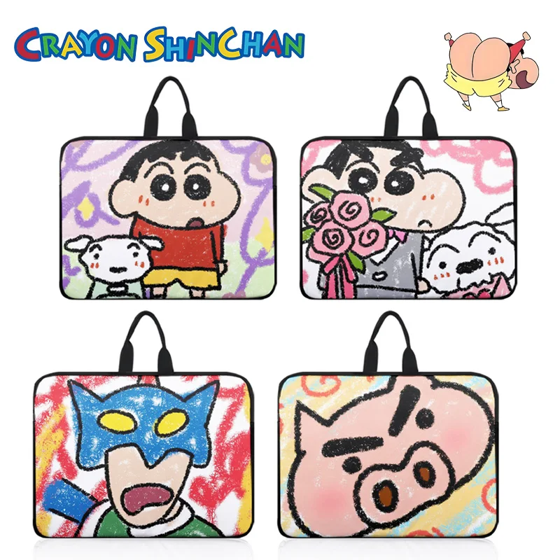 

Crayon Shin-chan Laptop Storage Bag Women Cute Anime Tote Waterproof Thickened Shockproof Notebook Computer Handbag Accessories
