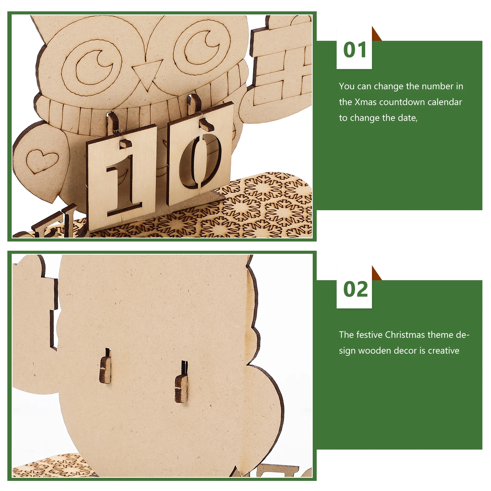 

1 set 1 Set Wooden Christmas Advent Calendar Diy Countdown Decor For Home Desktop Decoration Xmas Gift Wood Ornament Countdown